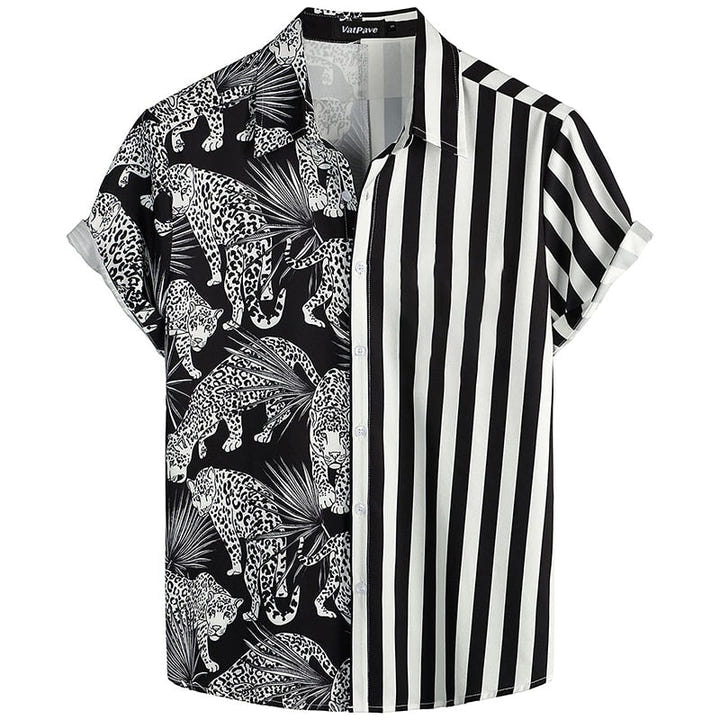 Hawaii Summer Shirt 1986, 80s Hawaiian flamingo stripe shirt, view 11