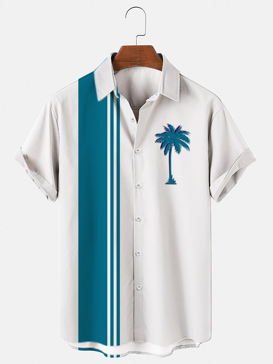 Retrowave Shirt 1985, 80s retrowave palm print shirt, view 6