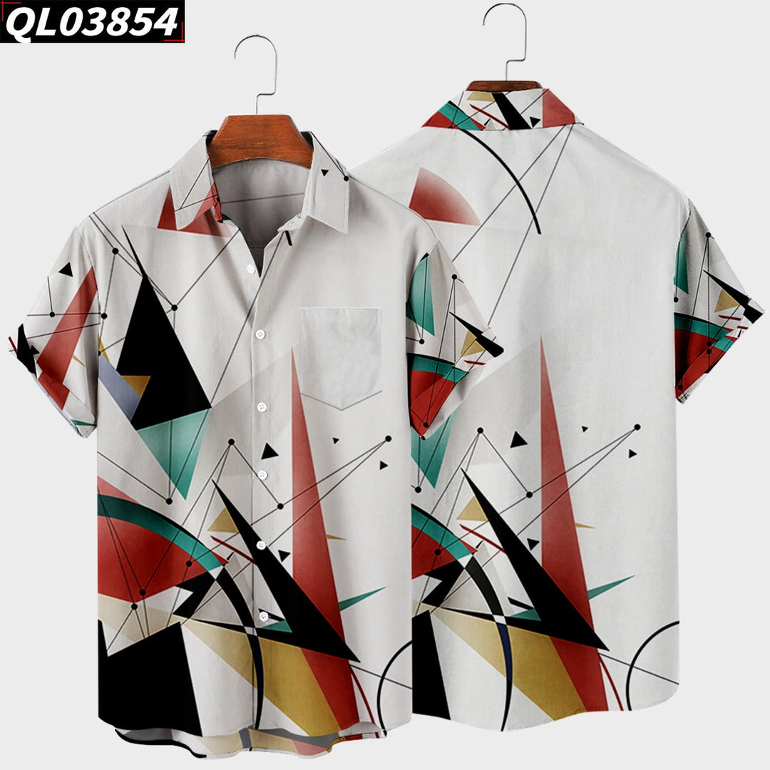 1983 Abstract Pattern Shirts - Newretro.Net