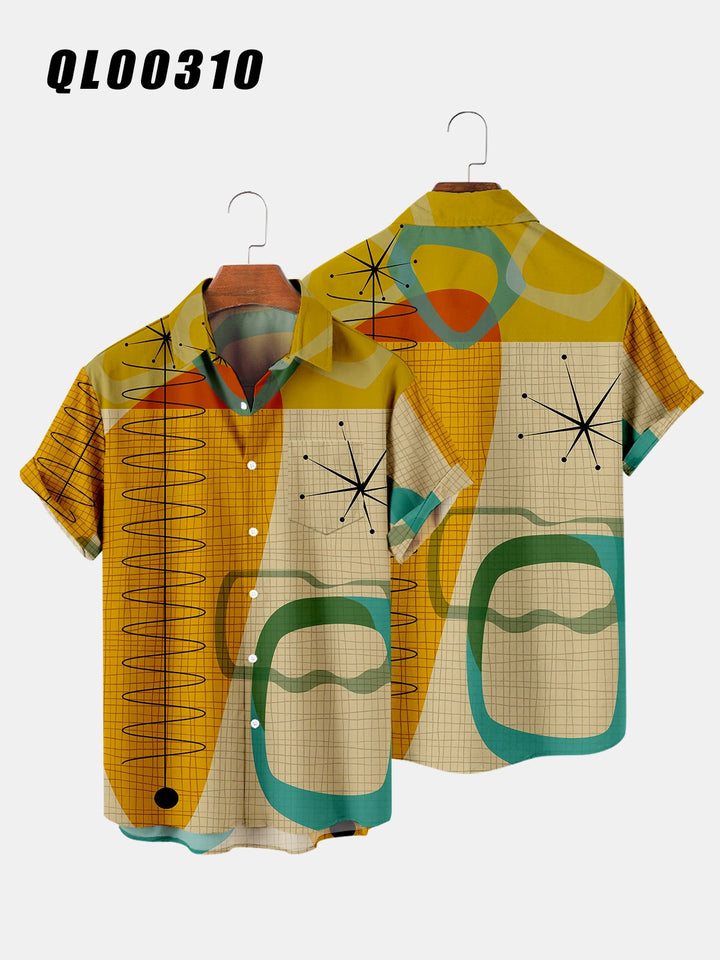 1983 Abstract Pattern Shirts - Newretro.Net