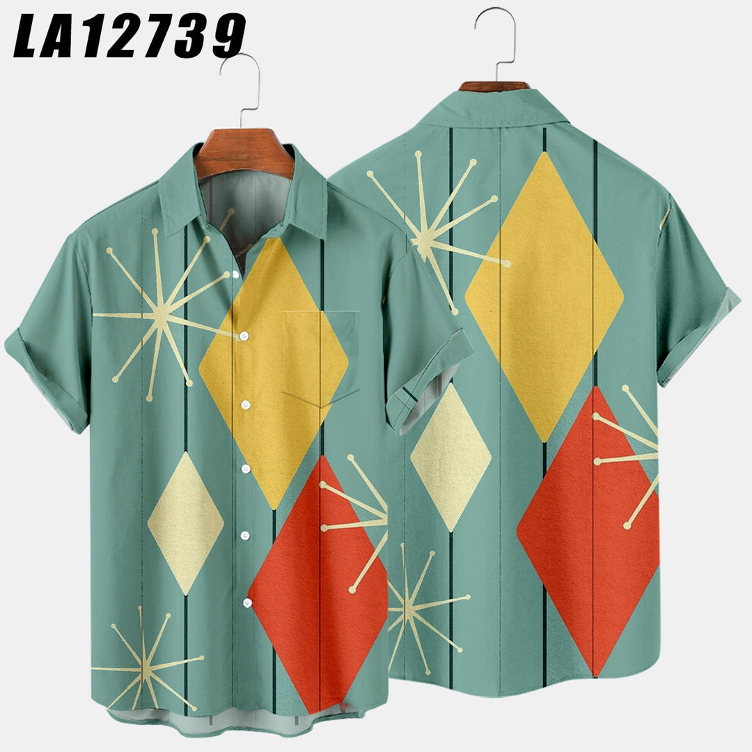 1983 Abstract Pattern Shirts - Newretro.Net