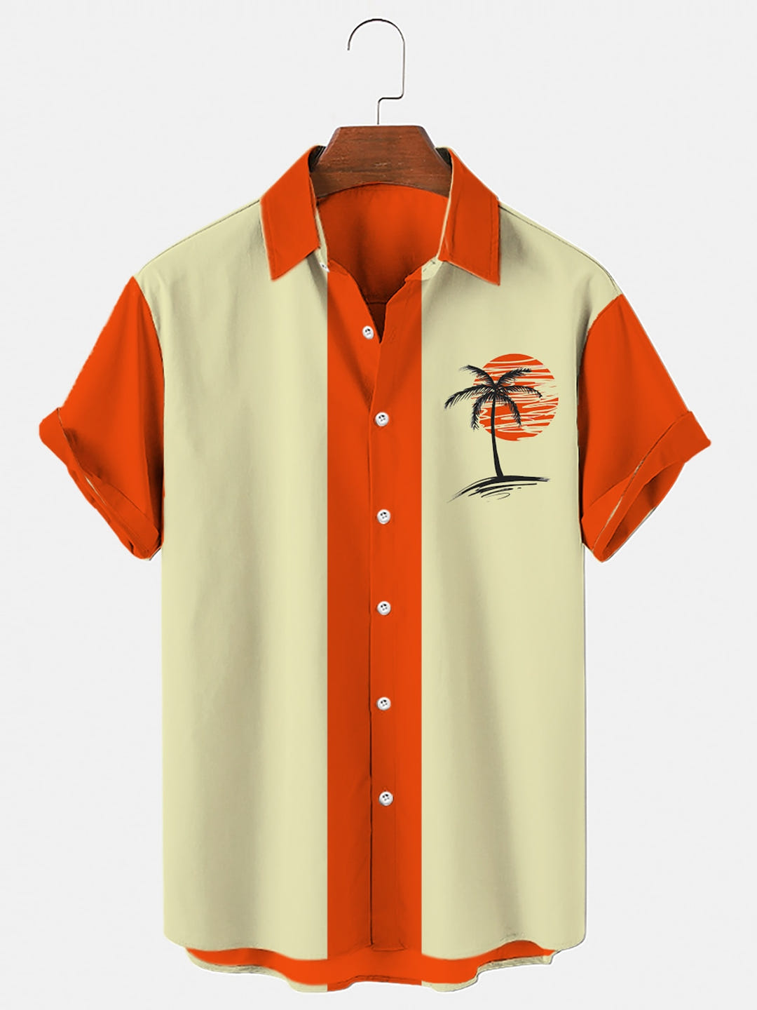 Retrowave Shirt 1985, 80s retrowave palm print shirt, view 3