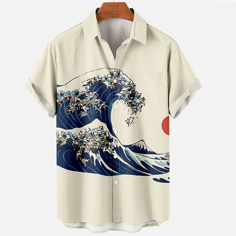 Kanagawa Waves Shirt - Newretro.Net