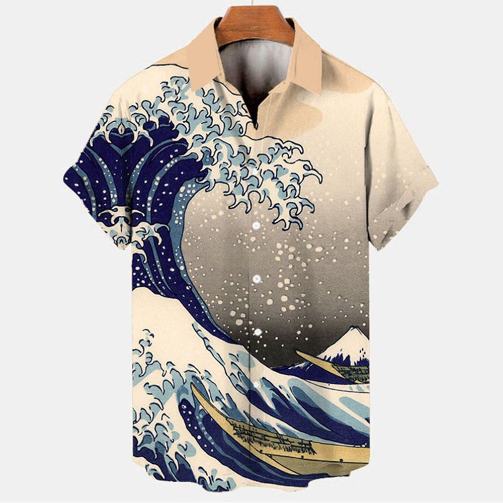 Kanagawa Waves Shirt - Newretro.Net