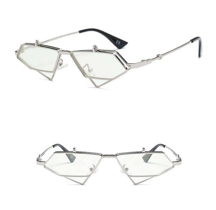 Gold Steampunk Flip up Sunglasses - New Retro Streetwear Newretro.Net