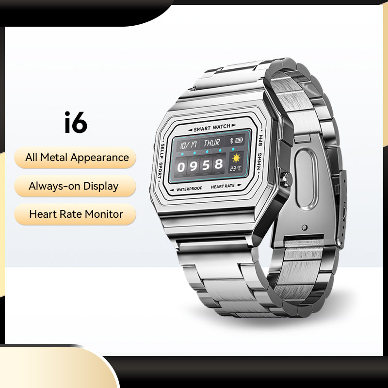 Retro-Looking Smart Watch 1983 Silver - Newretro.Net