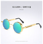 Gold Metal Polarized Gothic Steampunk Sunglasses - New Retro Streetwear Newretro.Net