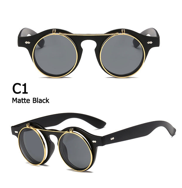 Fashion Vintage Round Retro SteamPunk Sunglasses - New Retro Streetwear Newretro.Net