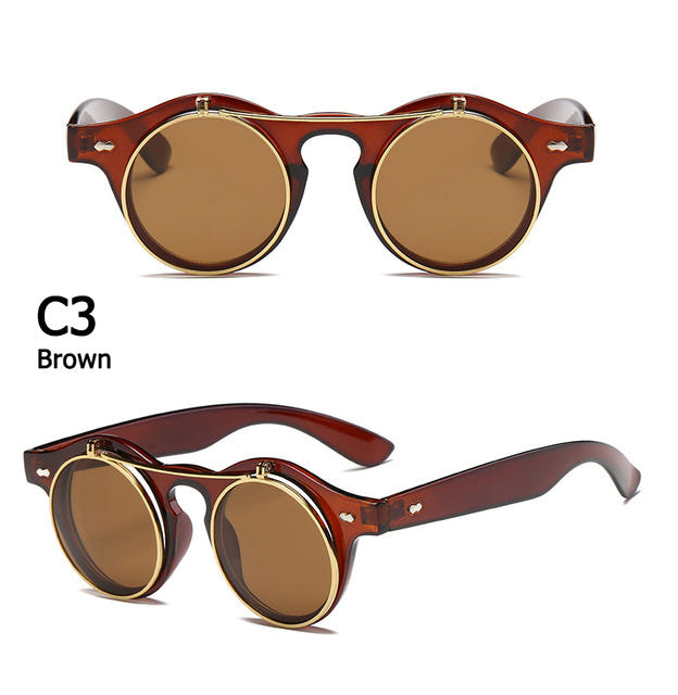 Fashion Vintage Round Retro SteamPunk Sunglasses - New Retro Streetwear Newretro.Net