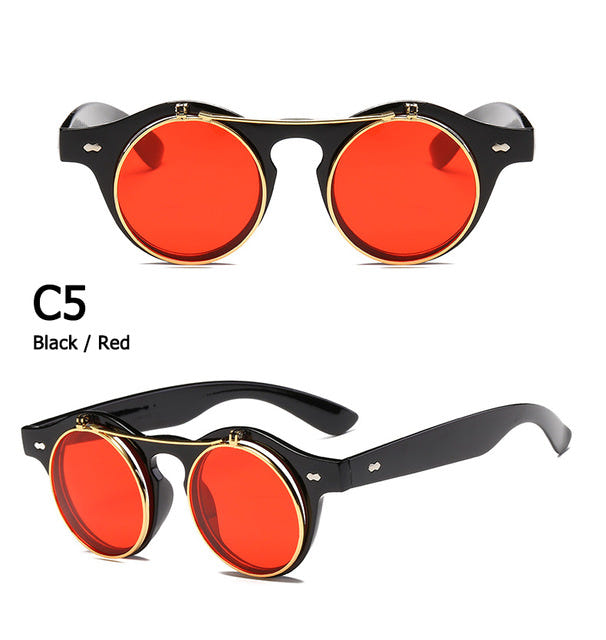 Fashion Vintage Round Retro SteamPunk Sunglasses - New Retro Streetwear Newretro.Net
