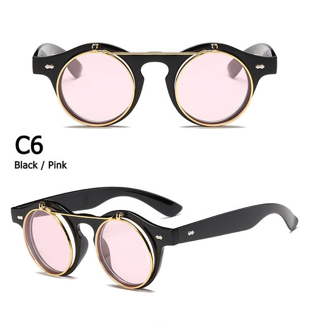 Fashion Vintage Round Retro SteamPunk Sunglasses - New Retro Streetwear Newretro.Net