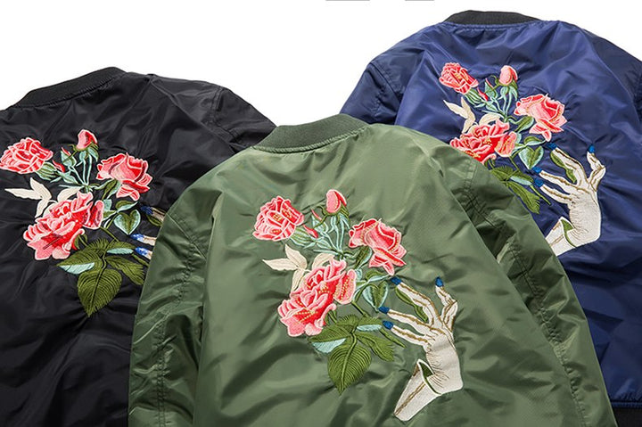 Floral New Retro Bomber Jacket Men - New Retro Streetwear Newretro.Net