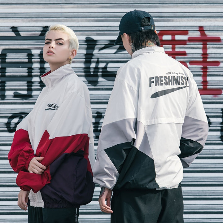 Block Jacket Oversized Streetwear Windbreaker - New Retro Streetwear Newretro.Net