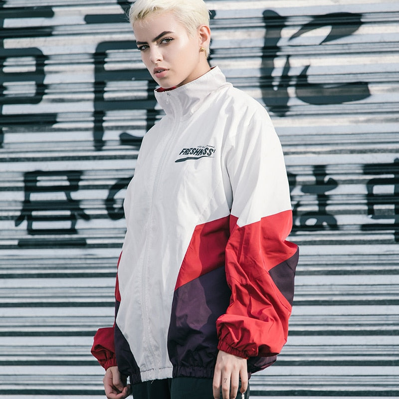 Block Jacket Oversized Streetwear Windbreaker - New Retro Streetwear Newretro.Net