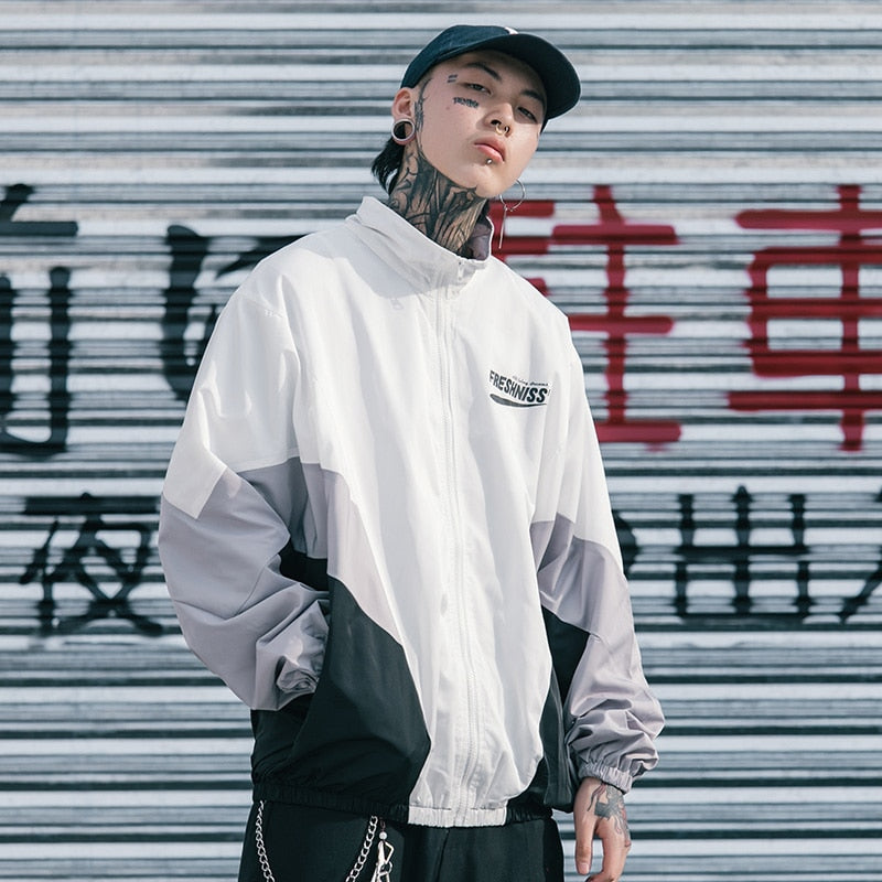 Block Jacket Oversized Streetwear Windbreaker - New Retro Streetwear Newretro.Net