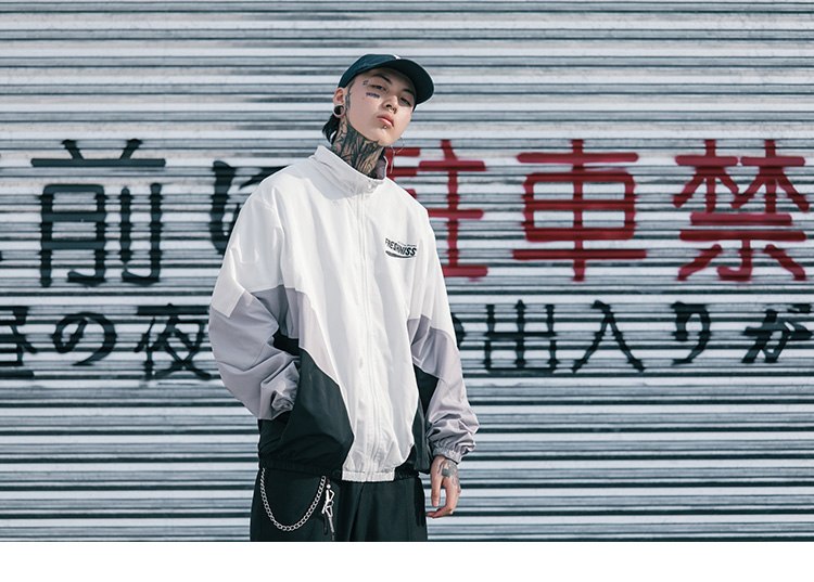 Block Jacket Oversized Streetwear Windbreaker - New Retro Streetwear Newretro.Net