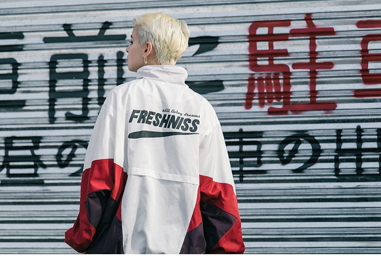 Block Jacket Oversized Streetwear Windbreaker - New Retro Streetwear Newretro.Net