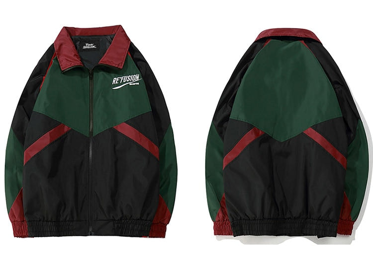 Block Patchwork Jackets - New Retro Streetwear Newretro.Net