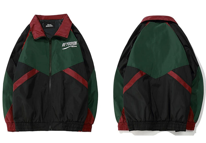 Block Patchwork Jackets - New Retro Streetwear Newretro.Net