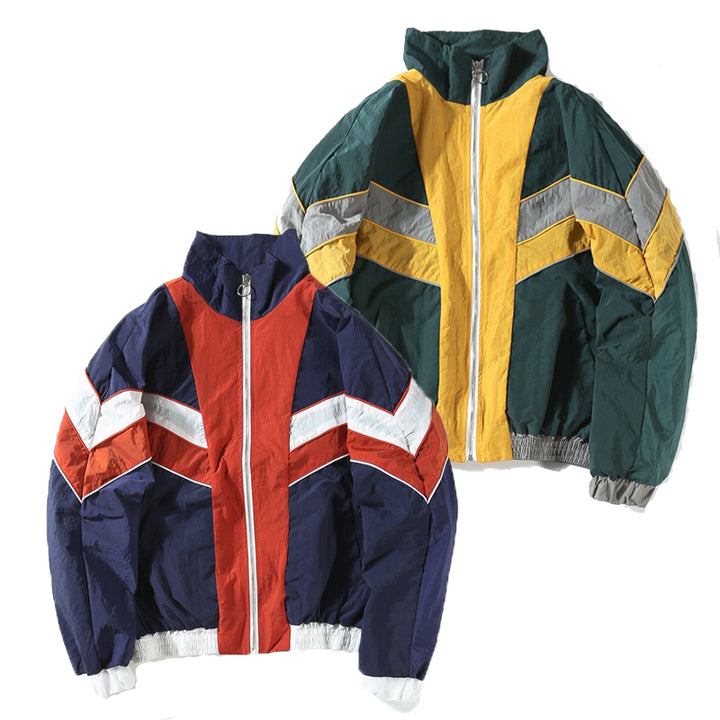 Multicolor Retrowave Windbreaker - New Retro Streetwear Newretro.Net