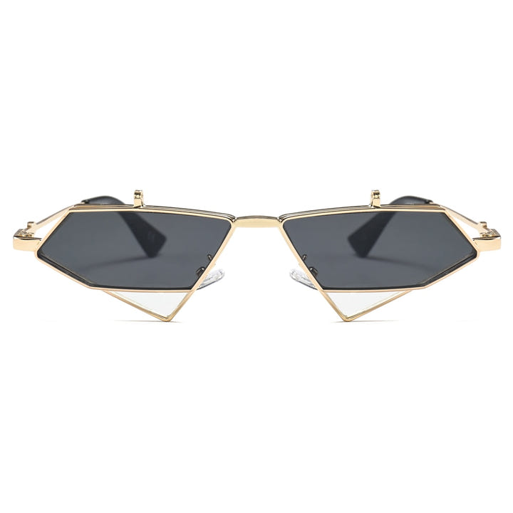 Gold Steampunk Flip up Sunglasses - New Retro Streetwear Newretro.Net