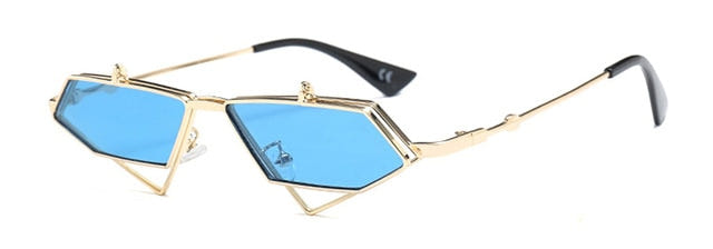 Gold Steampunk Flip up Sunglasses - New Retro Streetwear Newretro.Net
