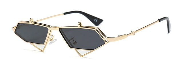 Gold Steampunk Flip up Sunglasses - New Retro Streetwear Newretro.Net