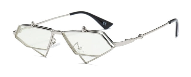 Gold Steampunk Flip up Sunglasses - New Retro Streetwear Newretro.Net