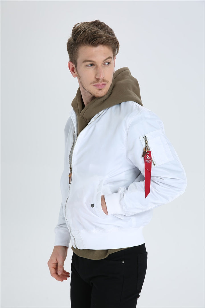 White Ma1 Bomber - New Retro Streetwear Newretro.Net