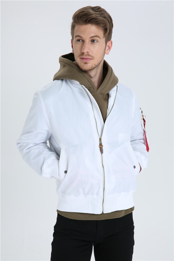 White Ma1 Bomber - New Retro Streetwear Newretro.Net