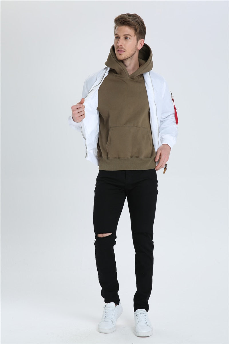 White Ma1 Bomber - New Retro Streetwear Newretro.Net